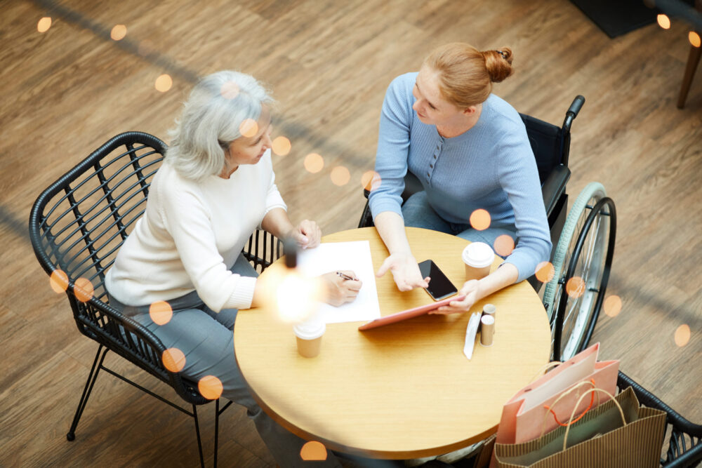 2 women having a family meeting